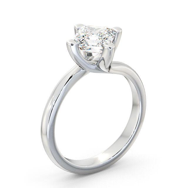 Asscher Diamond Engagement Ring 18K White Gold Solitaire - Santana ENAS6_WG_HAND