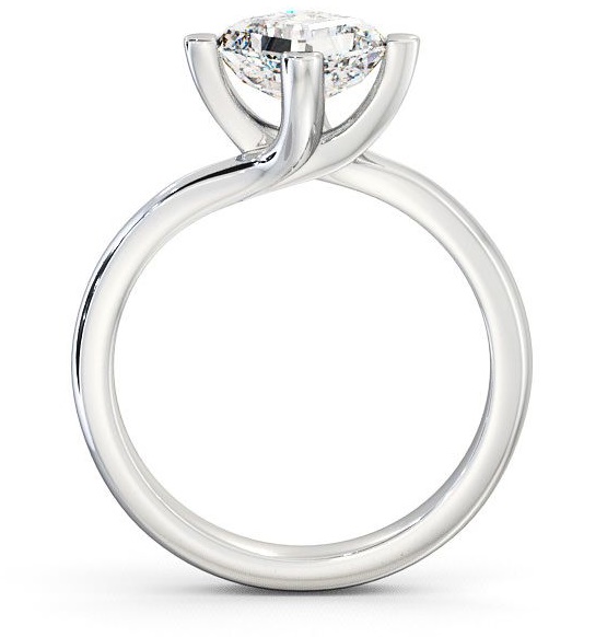 Asscher Diamond Rotated Head Engagement Ring 18K White Gold Solitaire ENAS6_WG_THUMB1