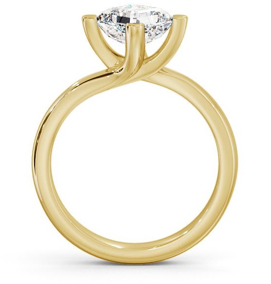 Asscher Diamond Rotated Head Engagement Ring 9K Yellow Gold Solitaire ENAS6_YG_THUMB1
