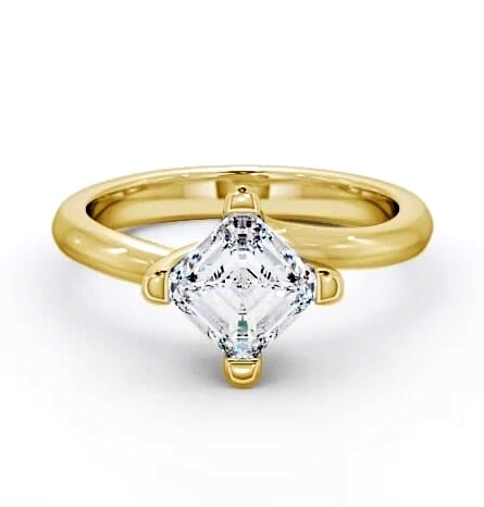 Asscher Diamond Rotated Head Engagement Ring 18K Yellow Gold Solitaire ENAS6_YG_THUMB1