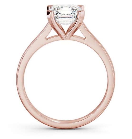 Asscher Diamond Classic Style Engagement Ring 9K Rose Gold Solitaire ENAS7_RG_THUMB1 