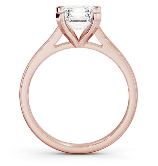 Asscher Diamond Classic Style Engagement Ring 18K Rose Gold Solitaire ENAS7_RG_THUMB1 
