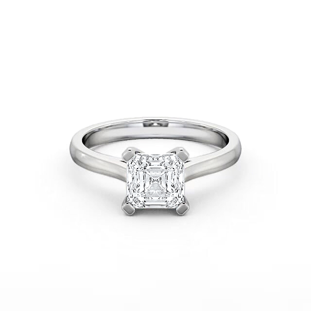 Asscher Diamond Engagement Ring Platinum Solitaire - Mariska ENAS7_WG_HAND