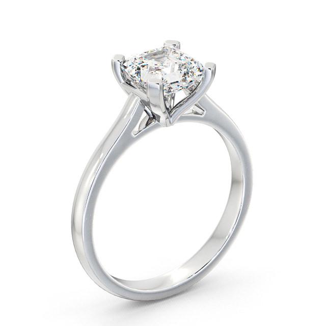 Asscher Diamond Engagement Ring 9K White Gold Solitaire - Mariska ENAS7_WG_HAND