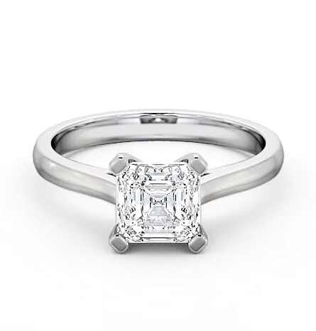 Asscher Diamond Classic Style Engagement Ring 18K White Gold Solitaire ENAS7_WG_THUMB1