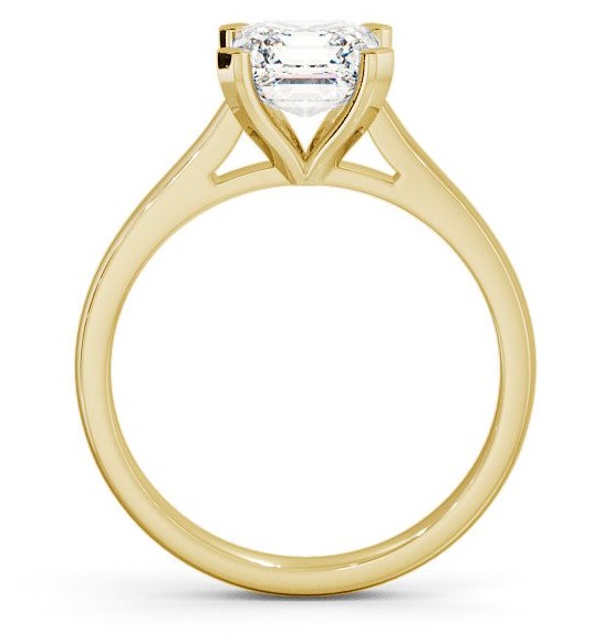 Asscher Diamond Classic Style Ring 18K Yellow Gold Solitaire ENAS7_YG_THUMB1 