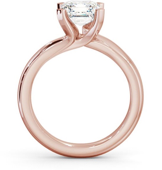 Asscher Diamond Sweeping Prongs Engagement Ring 9K Rose Gold Solitaire ENAS8_RG_THUMB1