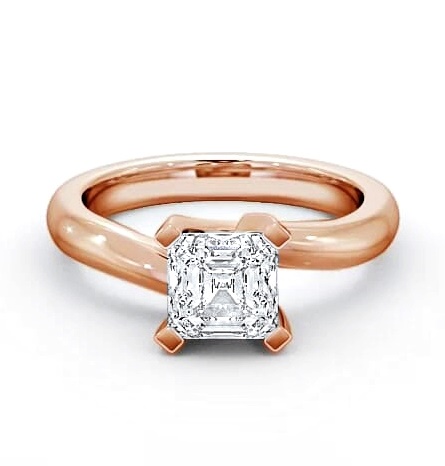Asscher Diamond Sweeping Prongs Ring 18K Rose Gold Solitaire ENAS8_RG_THUMB1