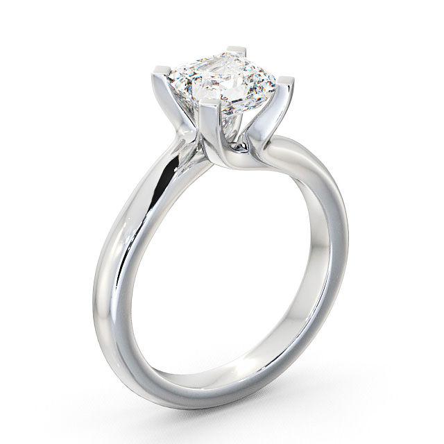 Asscher Diamond Engagement Ring Platinum Solitaire - Talia ENAS8_WG_HAND