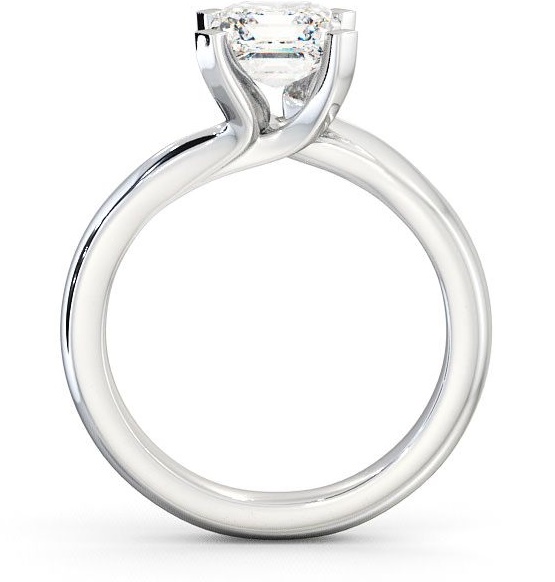 Asscher Diamond Sweeping Prongs Engagement Ring 18K White Gold Solitaire ENAS8_WG_THUMB1