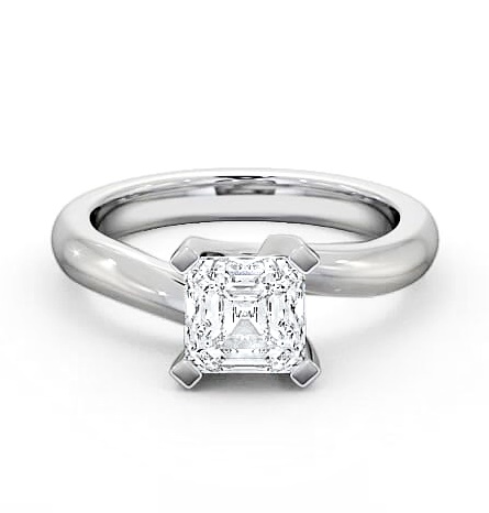 Asscher Diamond Sweeping Prongs Ring 18K White Gold Solitaire ENAS8_WG_THUMB1