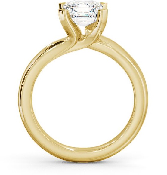 Asscher Diamond Sweeping Prongs Engagement Ring 9K Yellow Gold Solitaire ENAS8_YG_THUMB1