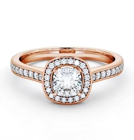 Halo Cushion Diamond Traditional Engagement Ring 18K Rose Gold ENCU10_RG_THUMB2 