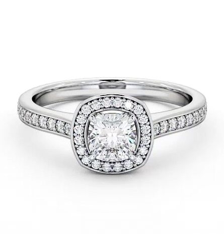 Halo Cushion Diamond Traditional Engagement Ring 18K White Gold ENCU10_WG_THUMB2 