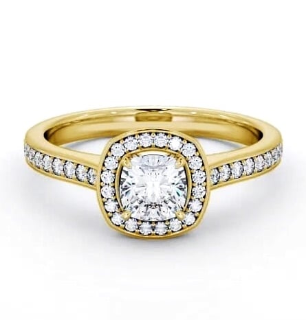 Halo Cushion Diamond Traditional Engagement Ring 9K Yellow Gold ENCU10_YG_THUMB1
