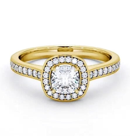 Halo Cushion Diamond Traditional Engagement Ring 18K Yellow Gold ENCU10_YG_THUMB2 