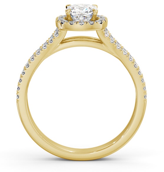 Halo Cushion Diamond Split Band Engagement Ring 18K Yellow Gold ENCU11_YG_THUMB1 