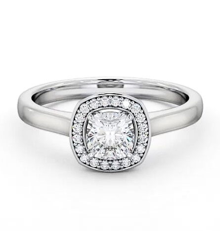 Halo Cushion Diamond Traditional Engagement Ring 18K White Gold ENCU13_WG_THUMB2 
