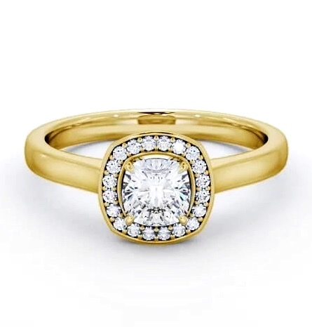 Halo Cushion Diamond Traditional Engagement Ring 9K Yellow Gold ENCU13_YG_THUMB1