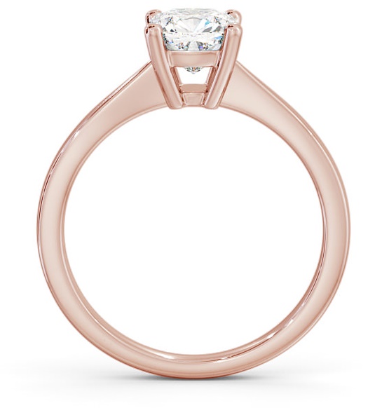 Cushion Diamond Tapered Band Engagement Ring 18K Rose Gold Solitaire ENCU14_RG_THUMB1