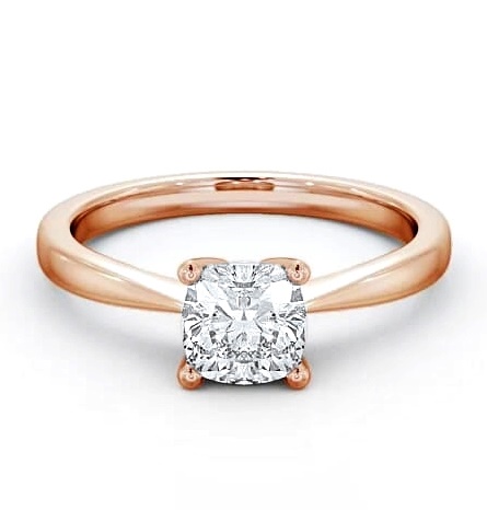 Cushion Diamond Tapered Band Engagement Ring 9K Rose Gold Solitaire ENCU14_RG_THUMB1