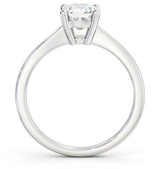 Cushion Diamond Tapered Band Engagement Ring 18K White Gold Solitaire ENCU14_WG_THUMB1 