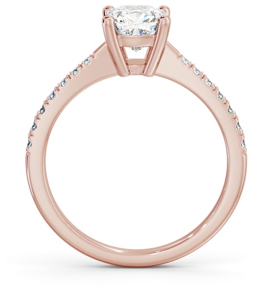 Cushion Diamond Tapered Band Engagement Ring 18K Rose Gold Solitaire ENCU14S_RG_THUMB1 