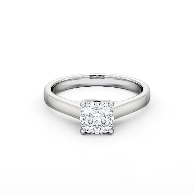 Cushion Diamond Engagement Ring 18K White Gold Solitaire - Keyana ENCU15_WG_HAND