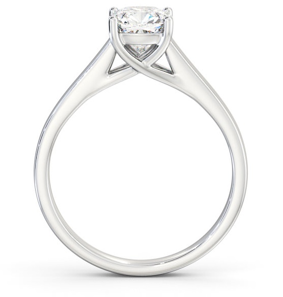 Cushion Diamond Trellis Design Ring 18K White Gold Solitaire ENCU15_WG_THUMB1 