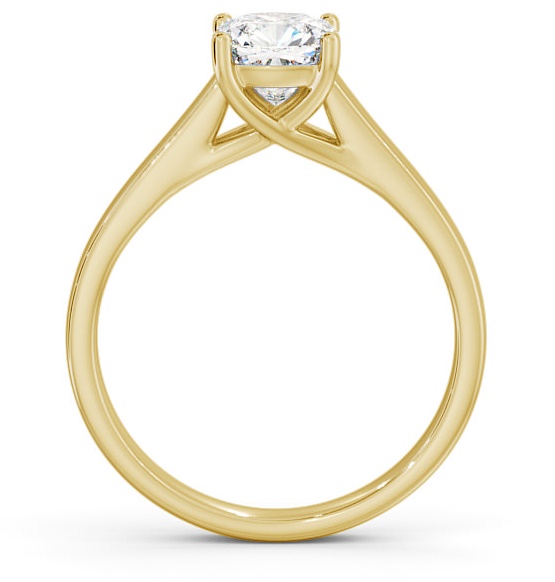 Cushion Diamond Trellis Design Engagement Ring 18K Yellow Gold Solitaire ENCU15_YG_THUMB1
