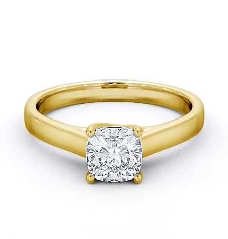 Cushion Diamond Trellis Design Ring 9K Yellow Gold Solitaire ENCU15_YG_THUMB1
