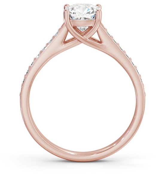 Cushion Diamond Trellis Design Engagement Ring 9K Rose Gold Solitaire ENCU15S_RG_THUMB1 
