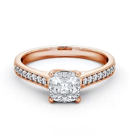 Cushion Diamond Trellis Design Engagement Ring 9K Rose Gold Solitaire ENCU15S_RG_THUMB1