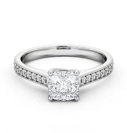 Cushion Diamond Trellis Design Engagement Ring 9K White Gold Solitaire ENCU15S_WG_THUMB1