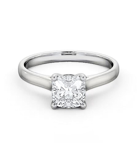 Cushion Diamond Classic 4 Prong Engagement Ring Palladium Solitaire ENCU16_WG_THUMB1