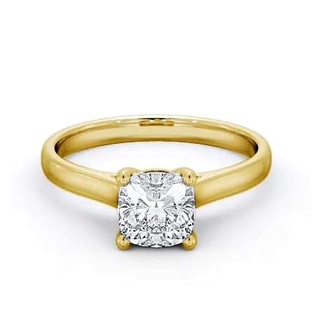 Cushion Diamond Classic 4 Prong Ring 18K Yellow Gold Solitaire ENCU16_YG_THUMB2 