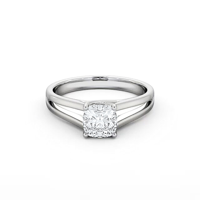 Cushion Diamond Engagement Ring 18K White Gold Solitaire - Samora ENCU17_WG_HAND