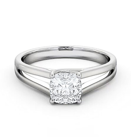 Cushion Diamond Split Band Engagement Ring 9K White Gold Solitaire ENCU17_WG_THUMB1