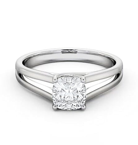 Cushion Diamond Split Band Engagement Ring 9K White Gold Solitaire ENCU17_WG_THUMB2 