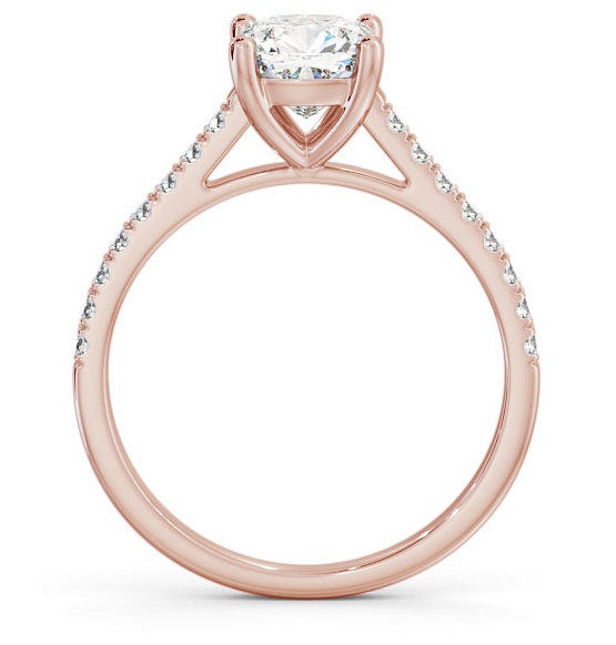 Cushion Diamond Classic 4 Prong Engagement Ring 9K Rose Gold Solitaire ENCU18_RG_THUMB1 
