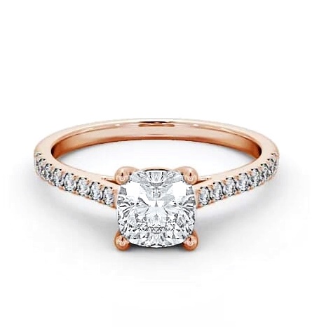 Cushion Diamond Classic 4 Prong Engagement Ring 9K Rose Gold Solitaire ENCU18_RG_THUMB2 