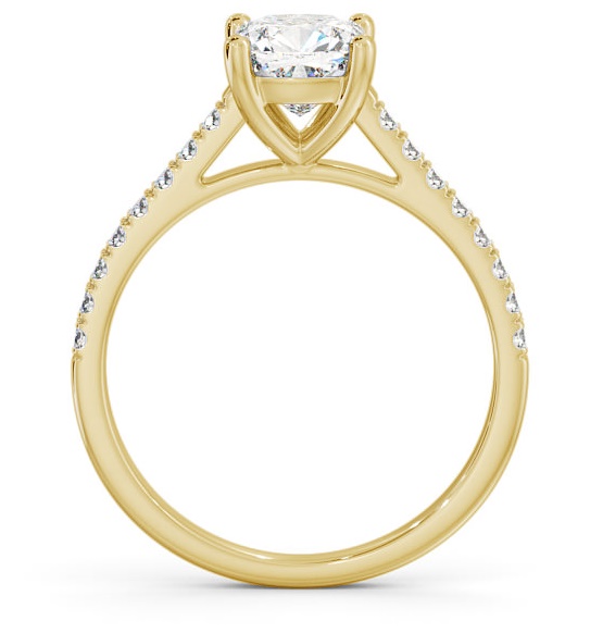 Cushion Diamond Classic 4 Prong Ring 18K Yellow Gold Solitaire ENCU18_YG_THUMB1 