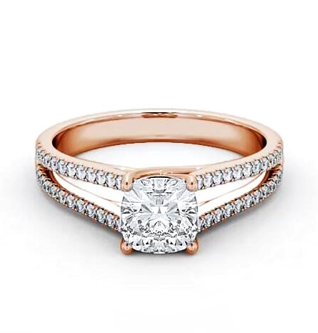 Cushion Diamond Split Band Engagement Ring 9K Rose Gold Solitaire ENCU19_RG_THUMB2 