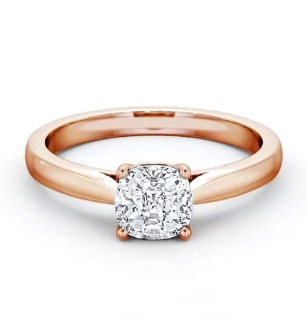 Cushion Diamond Classic Style Engagement Ring 9K Rose Gold Solitaire ENCU1_RG_THUMB1