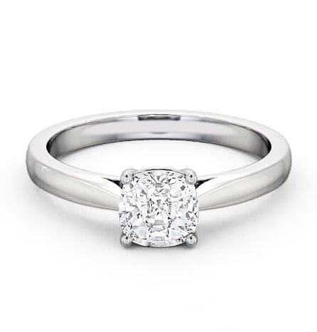 Cushion Diamond Classic Style Engagement Ring Platinum Solitaire ENCU1_WG_THUMB2 