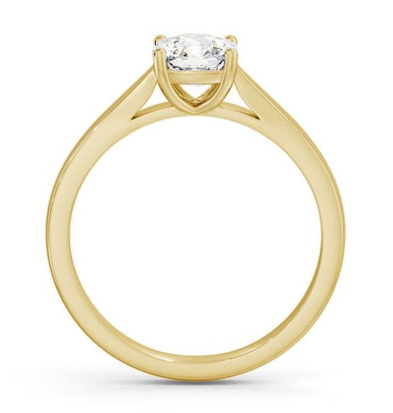 Cushion Diamond Classic Style Engagement Ring 18K Yellow Gold Solitaire ENCU1_YG_THUMB1