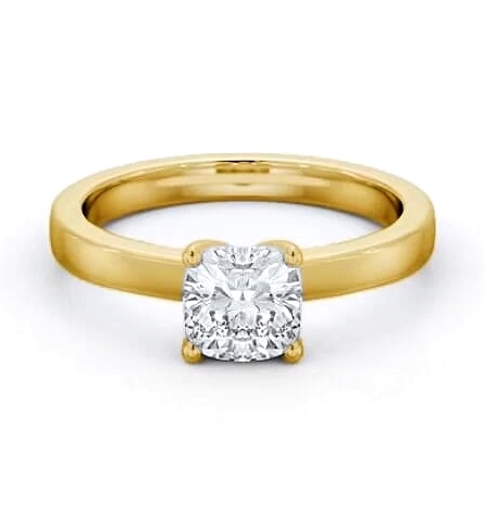 Cushion Diamond Classic 4 Prong Ring 18K Yellow Gold Solitaire ENCU20_YG_THUMB2 