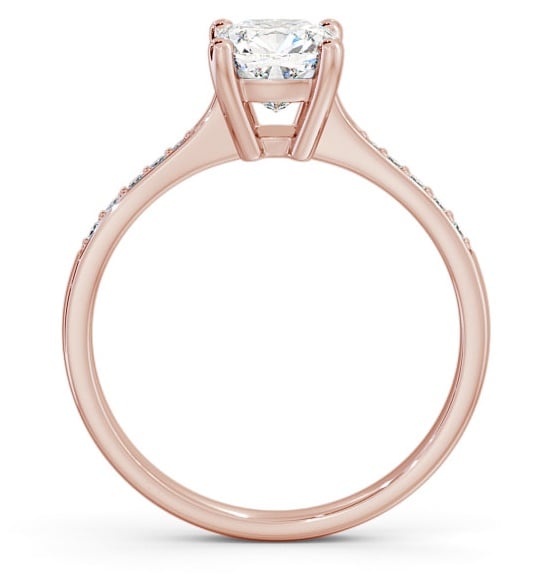 Cushion Diamond Tapered Band Engagement Ring 9K Rose Gold Solitaire ENCU20S_RG_THUMB1 