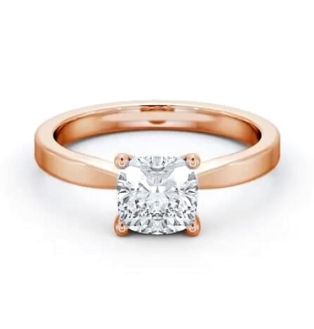 Cushion Diamond Classic 4 Prong Ring 18K Rose Gold Solitaire ENCU21_RG_THUMB2 