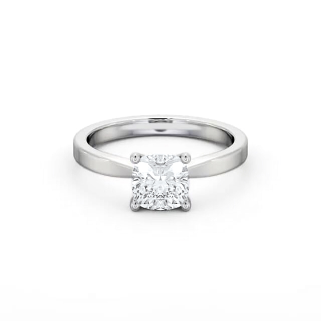 Cushion Diamond Engagement Ring 18K White Gold Solitaire - Rubin ENCU21_WG_HAND